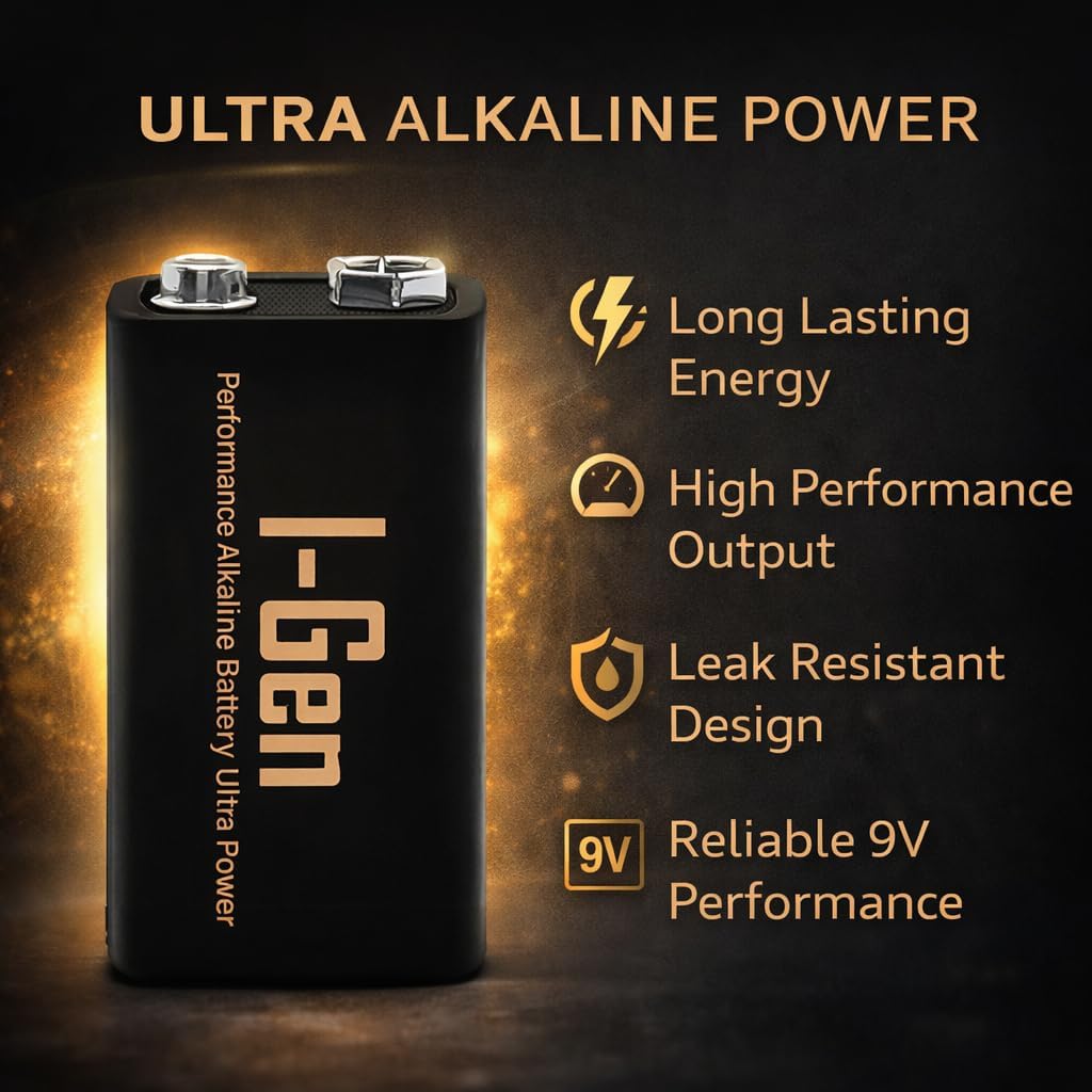 Batteries 6LR61 Ultra Alkalin 9 Volt Pil 9V Kare Pil (1, 9 Volt Tekli)