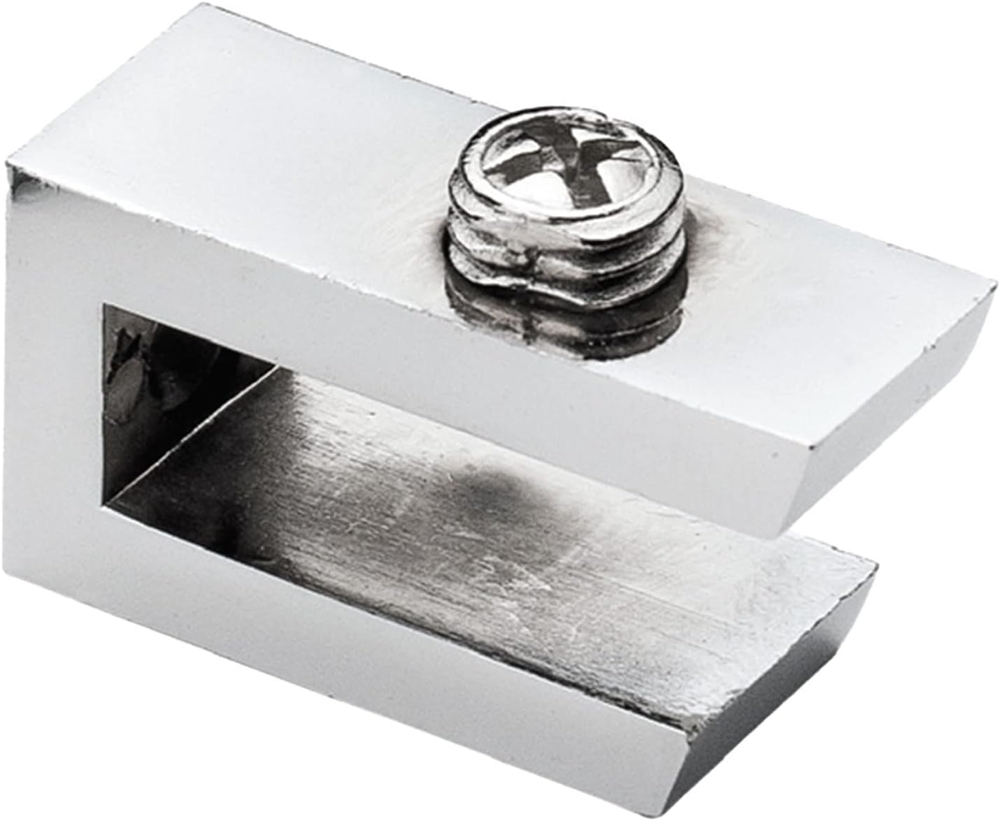 Cam Tutucu Ahşap Raf Tutucu Cam Etejeri Metal U Tipi Krom Metal Vidalı (4 ADET)