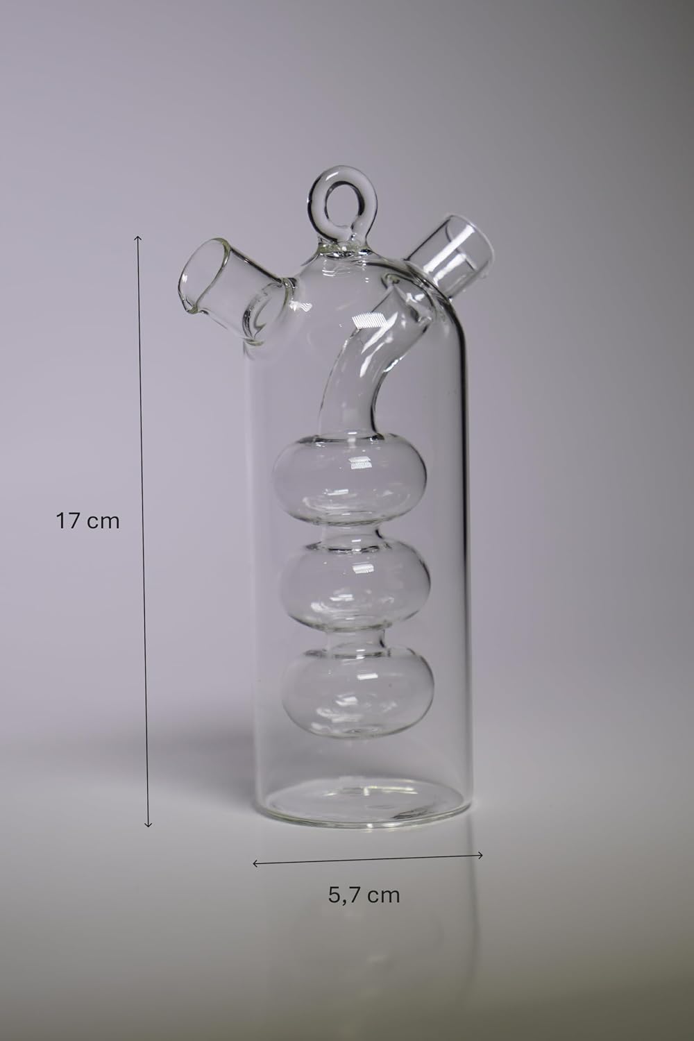 Çift Hazneli Cam Premium Yağdanlık ve Sirkelik (Bombeli).434 ml Şık,Zarif Tasarım,Velor Home
