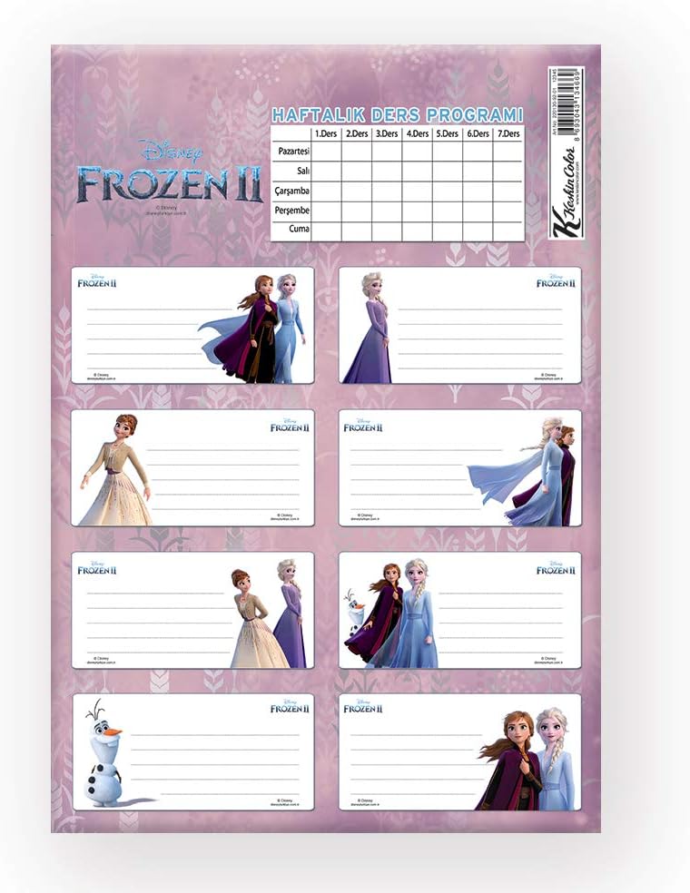 Frozen II Ders Programlı 3Lü Etiket