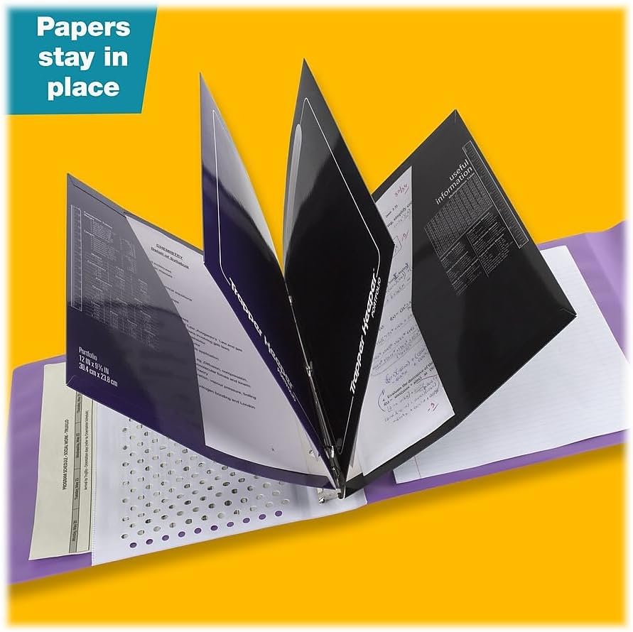 Trapper Keeper bağlayıcı, retro tasarım, 2 inç dosya ve ekstra çanta, metal halkalar ve yaylı klips, güvenli saklama, palmiyeler, okul malzemeleri (260038FDE1-ECM)