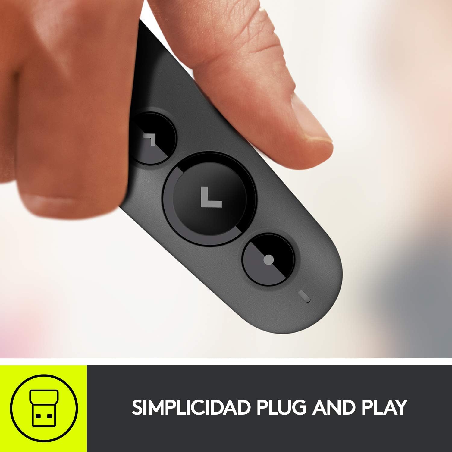 R500s sunucu, lazer sınıfı 1, Bluetooth ve USB için, evrensel uyumlu, 20 metre menzil, yapılandırılabilir, 12 ay çalışma süresine sahip akıllı pil kullanımı, koyu gri