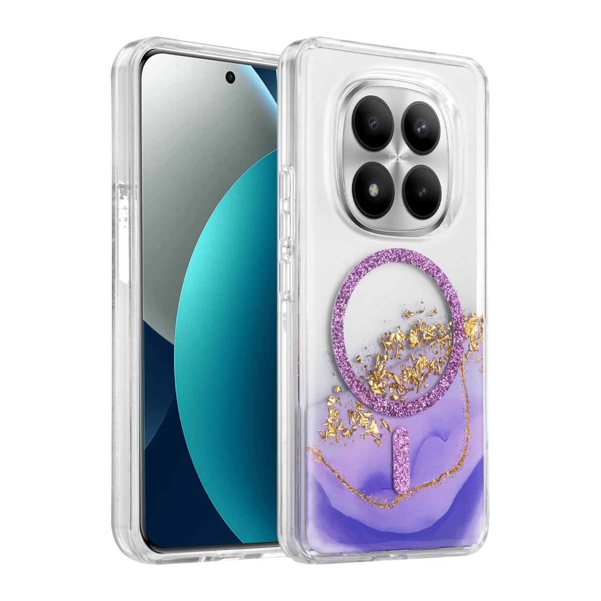 Onegif Xiaomi Redmi Note 15 Pro 5G Lotus Simli Magsafe Kapak - Mor