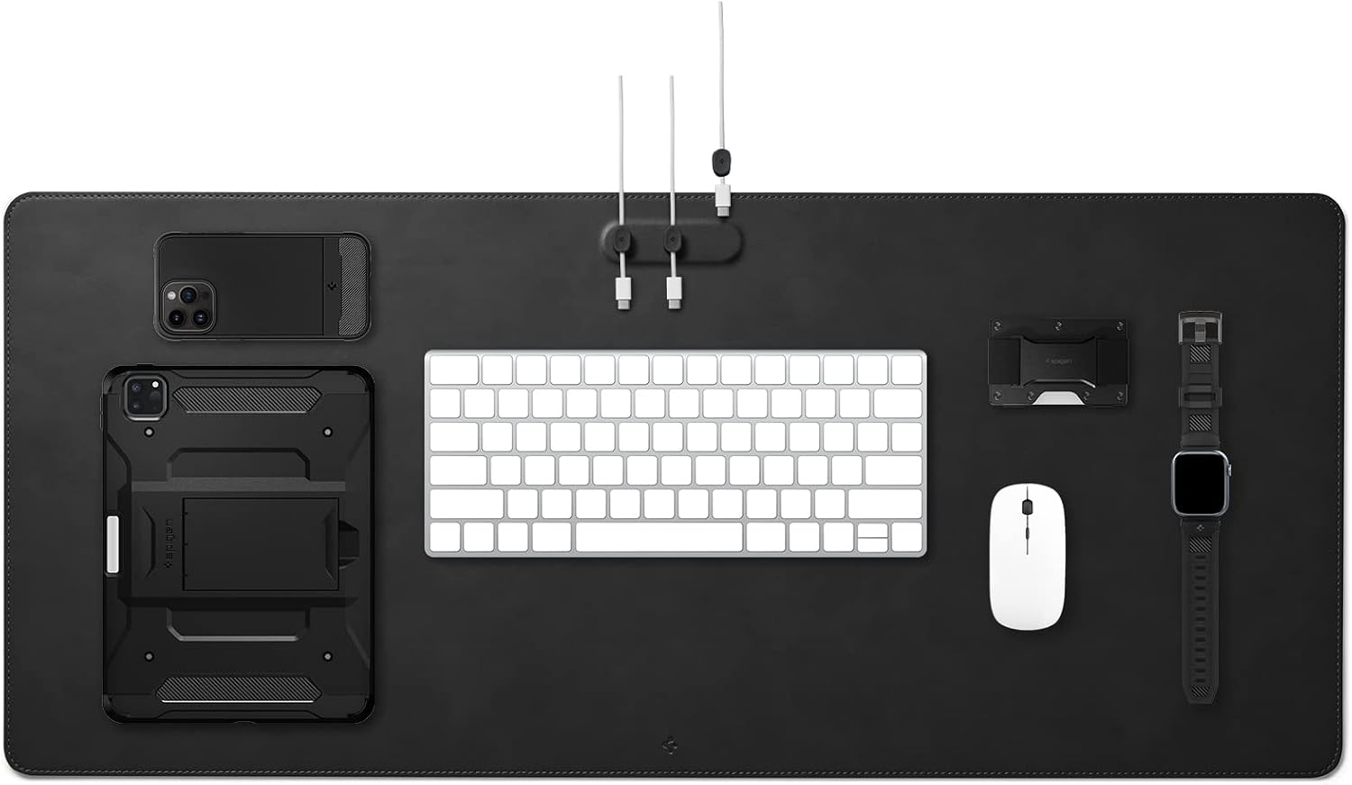Regnum Büyük Boy 90x40cm Mouse Pad Vegan Deri + Kablo Düzenleyici LD302M Black - APP05267