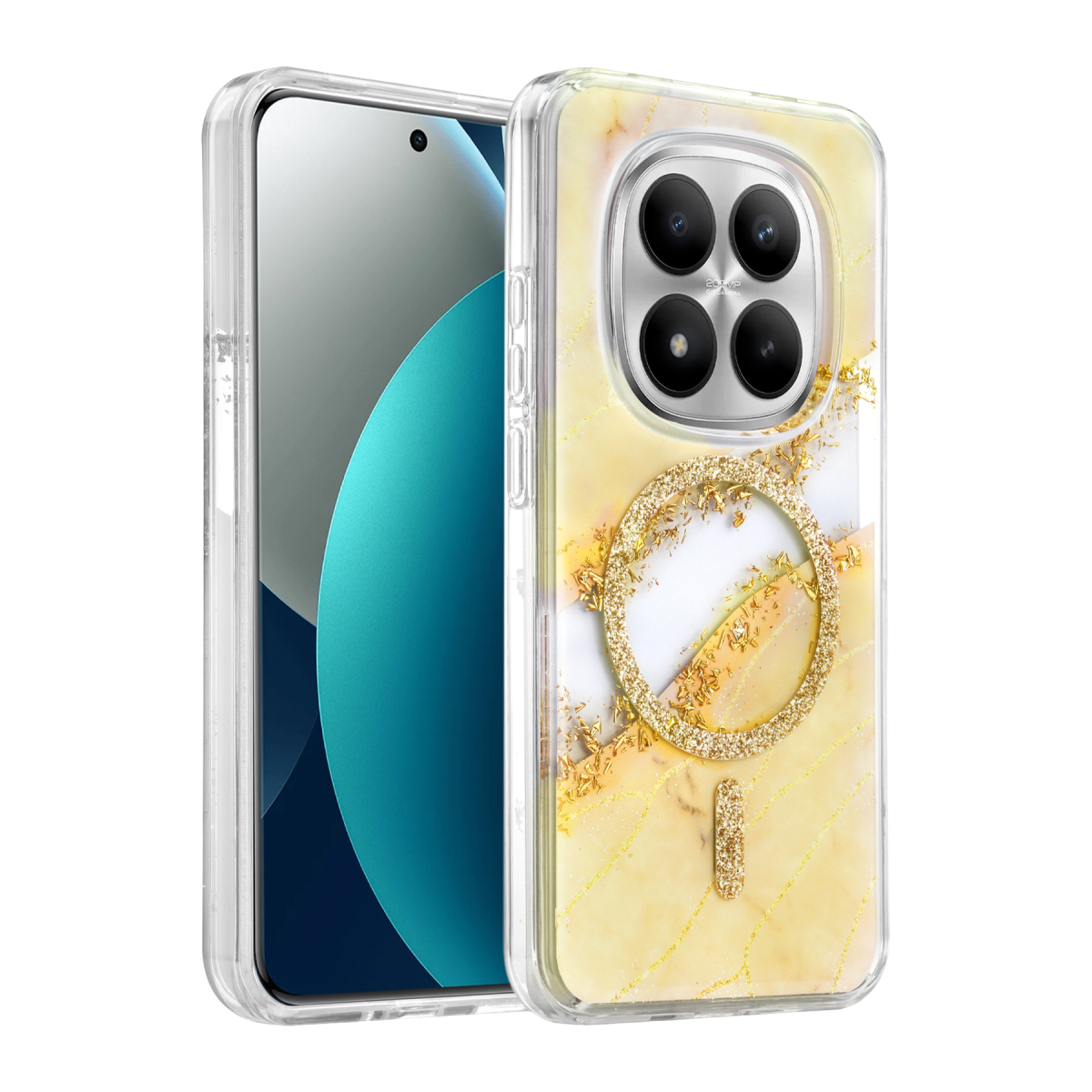 Onegif Xiaomi Redmi Note 15 Pro Plus 5G Lotus Simli Magsafe Kapak - Gümüş
