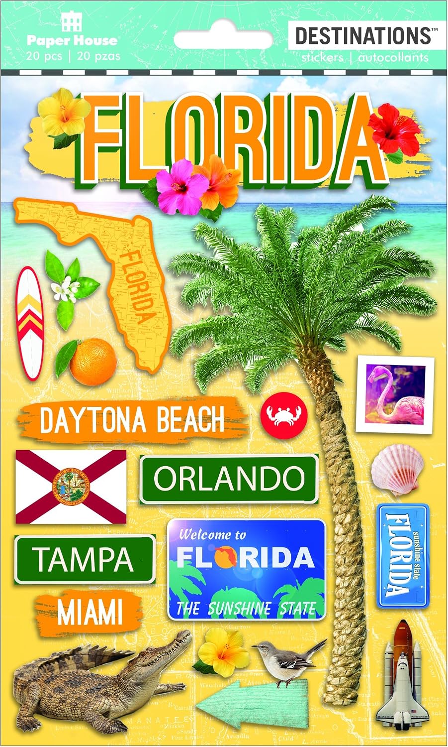 Seyahat Florida 2D Çıkartmaları, 3'lü Paket