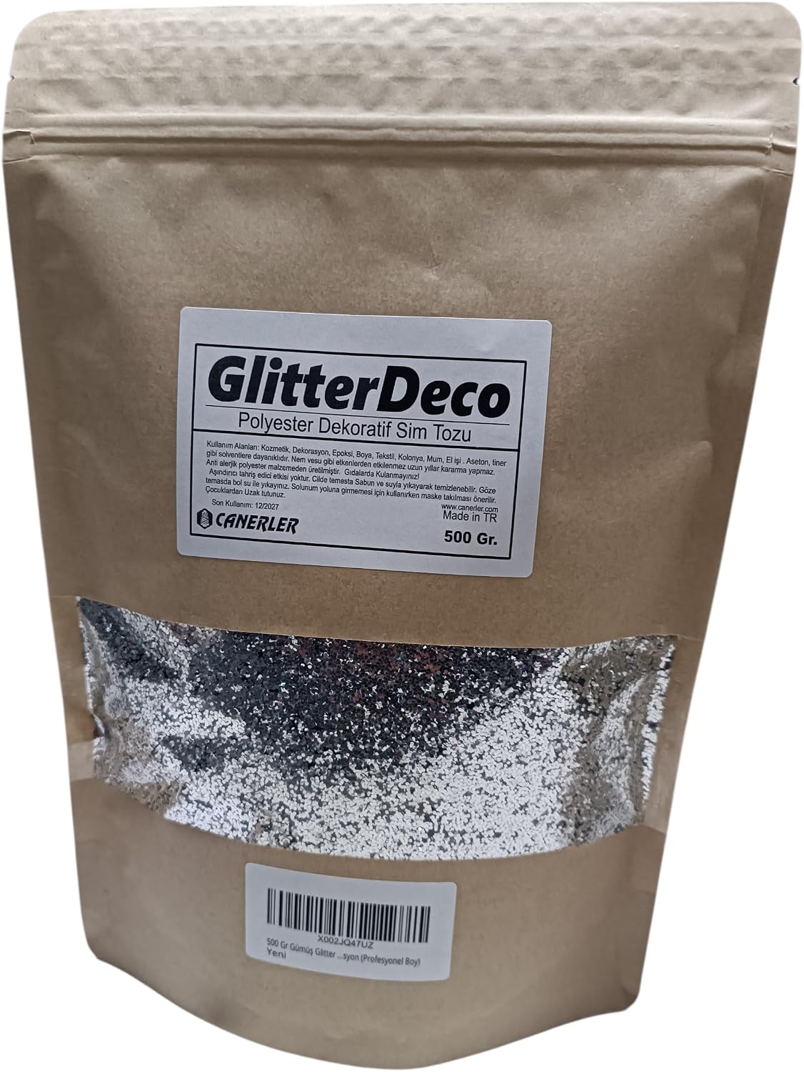 500gr Glitter Gümüş Sim Tozu iri Taneli Chunky – Epoksi, Boya, Resin Art, Mum, Nail Art,Dekorasyon Toz Sim (Profesyonel Boy)