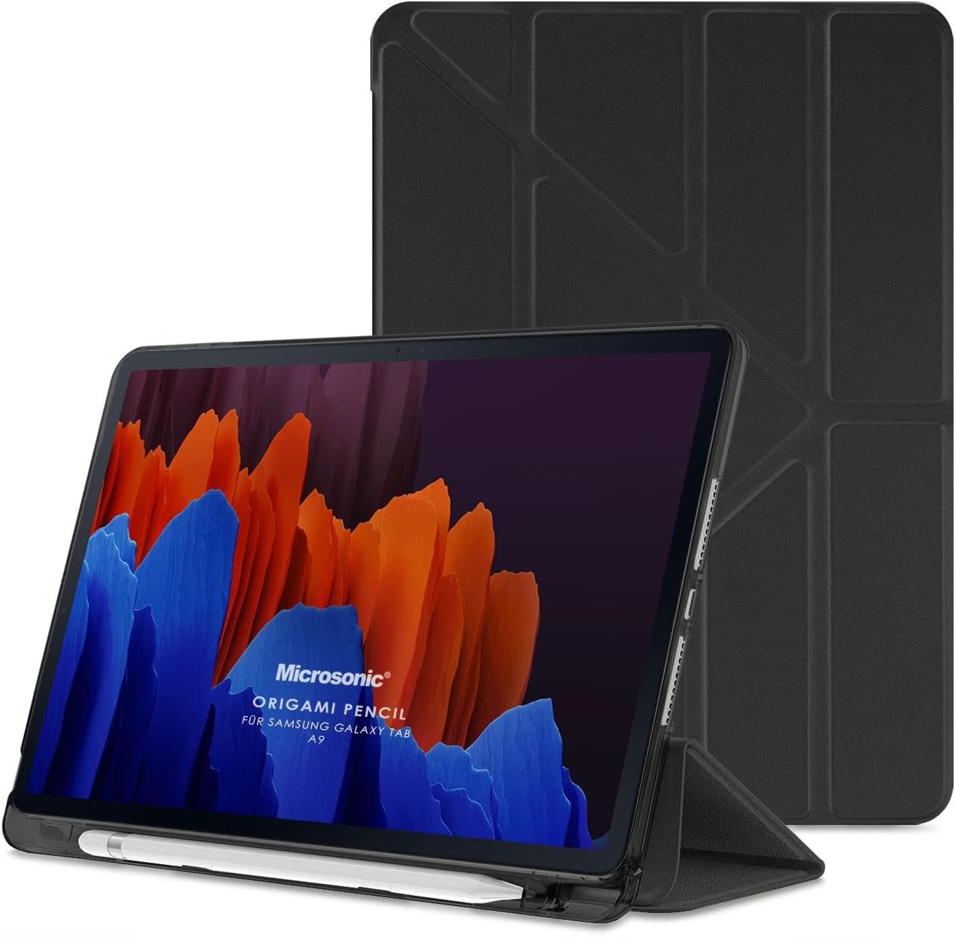 Samsung Galaxy Tab A9 Kılıf Origami Pencil Siyah [Galaxy Tab A9 ile Uyumlu Kılıf - Siyah]