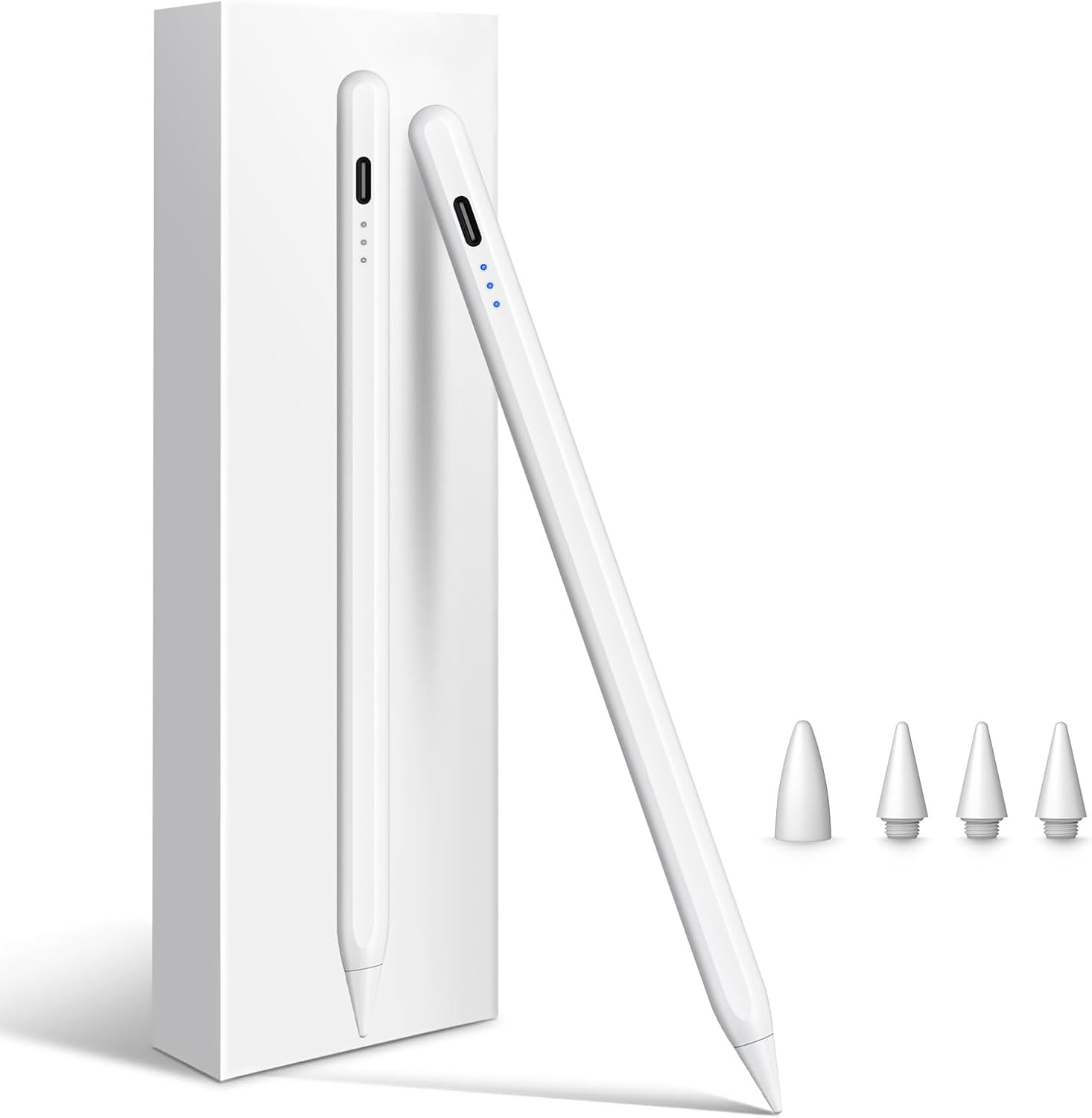 iPad için Kalem (2022-2018), Led Göstergeli, Eğim Sensörü Avuç İçi Reddetme Kalemi Apple iPad 10/9/8/7/6. Nesil, iPad Air 5./4./3. Nesil, iPad Pro 11 ve 12.9", ipad mini 6/5