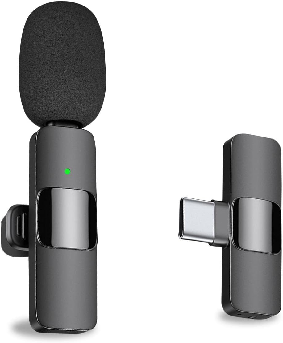 Android Bilgisayar için Profesyonel Kablosuz Yaka Yaka Mikrofonu - Kablosuz Yönlü Kondenser Kayıt Mikrofonu USB C Arayüzü ile Röportaj Video Podcast Vlog YouTube