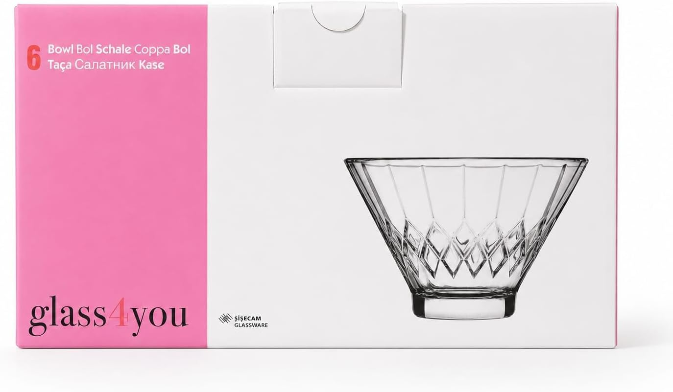 Paşabahçe Glass4you Vanilla Cam Kase 6'lı Set 530436-10 cm