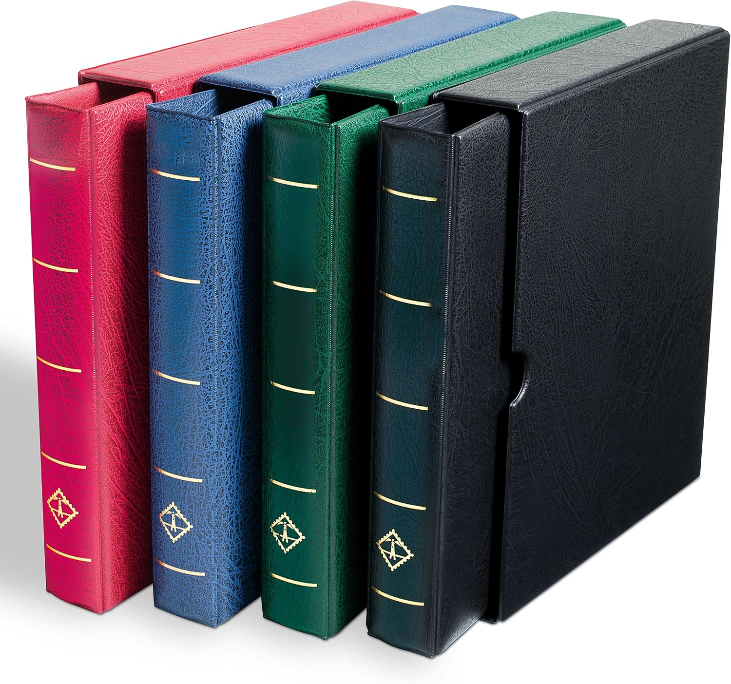 Leuchtturm OPTIMA F Dar Kasetli Klasör (240x280x55mm) (Pul, Madeni Para, Kağıt Para, Zarf, Efemera Koleksiyonlarınız için idealdir), Siyah Kapak