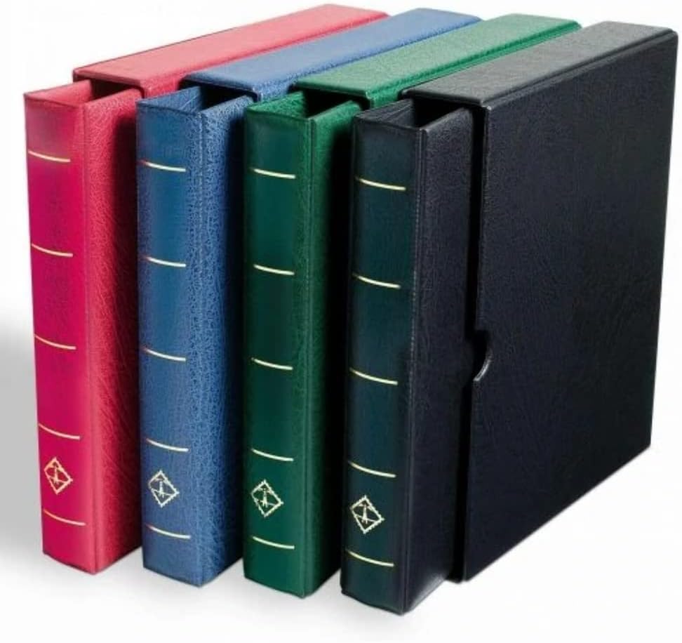OPTIMA F Dar Kasetli Klasör (240x280x55mm) (Pul, Madeni Para, Kağıt Para, Zarf, Efemera Koleksiyonlarınız için idealdir), Mavi Kapak