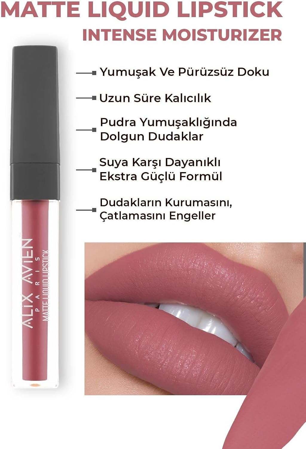Uzun Süre Kalıcı Kadifemsi Kuruma Yapmayan Mat Likit Ruj - Matte Liquid Lipstick 508 Bright Rose