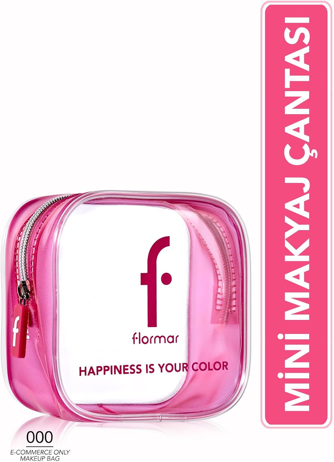 Pembe Transparan Makyaj Çantası