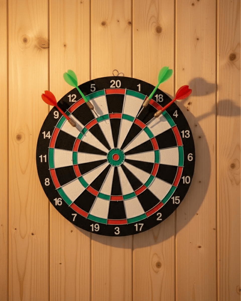 Ev ve Ofis İçin 17 İnç Dart Tahtası Seti 4 Adet Dart Oku Dahil