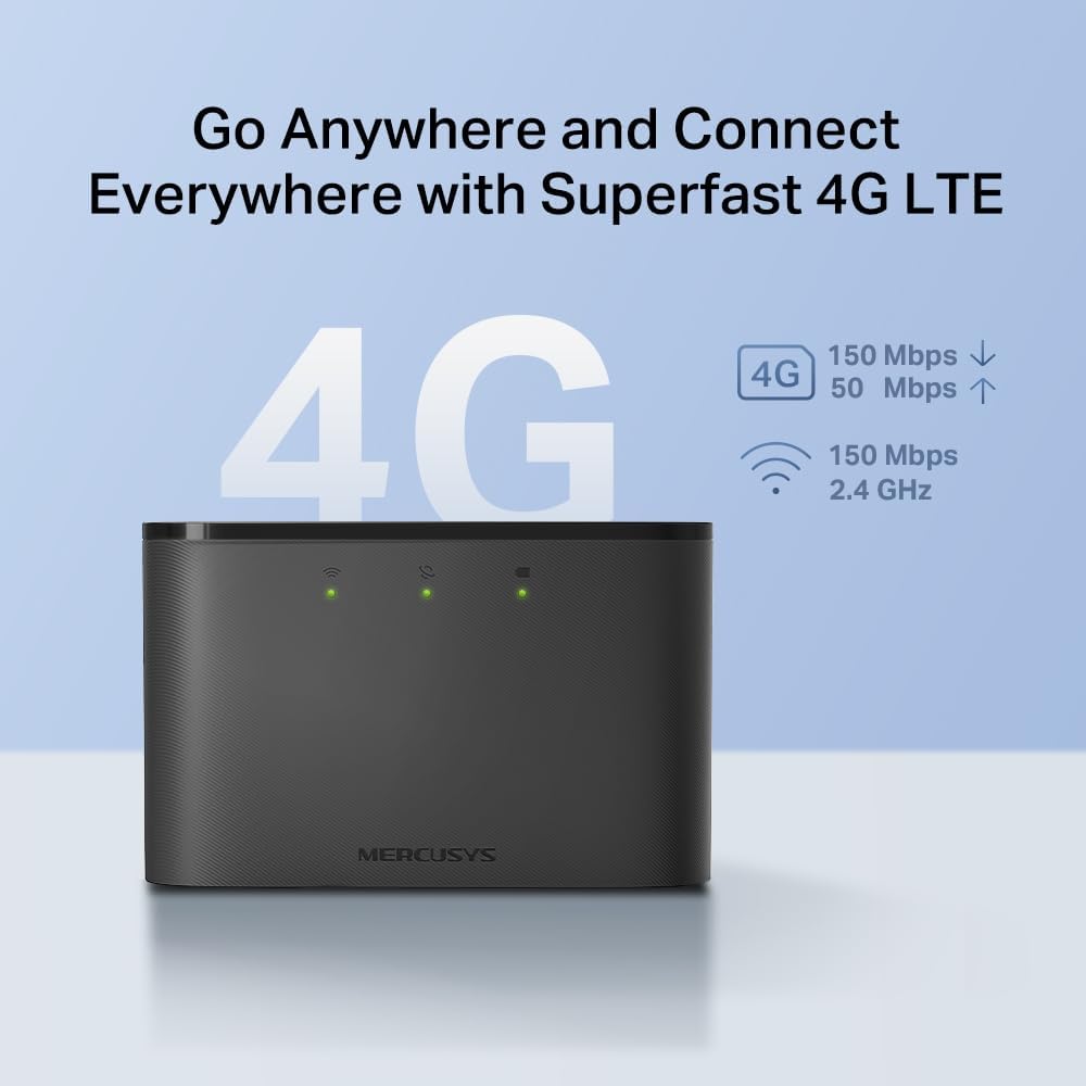 MT110, 4G Taşınabilir Mobil Modem, 150Mbps ye kadar İnternet Hızı, 10 Cihaza Kadar Bağlantı, 2200 mAh Batarya, Kurulum Gerektirmez, Mobil Uygulama Desteği