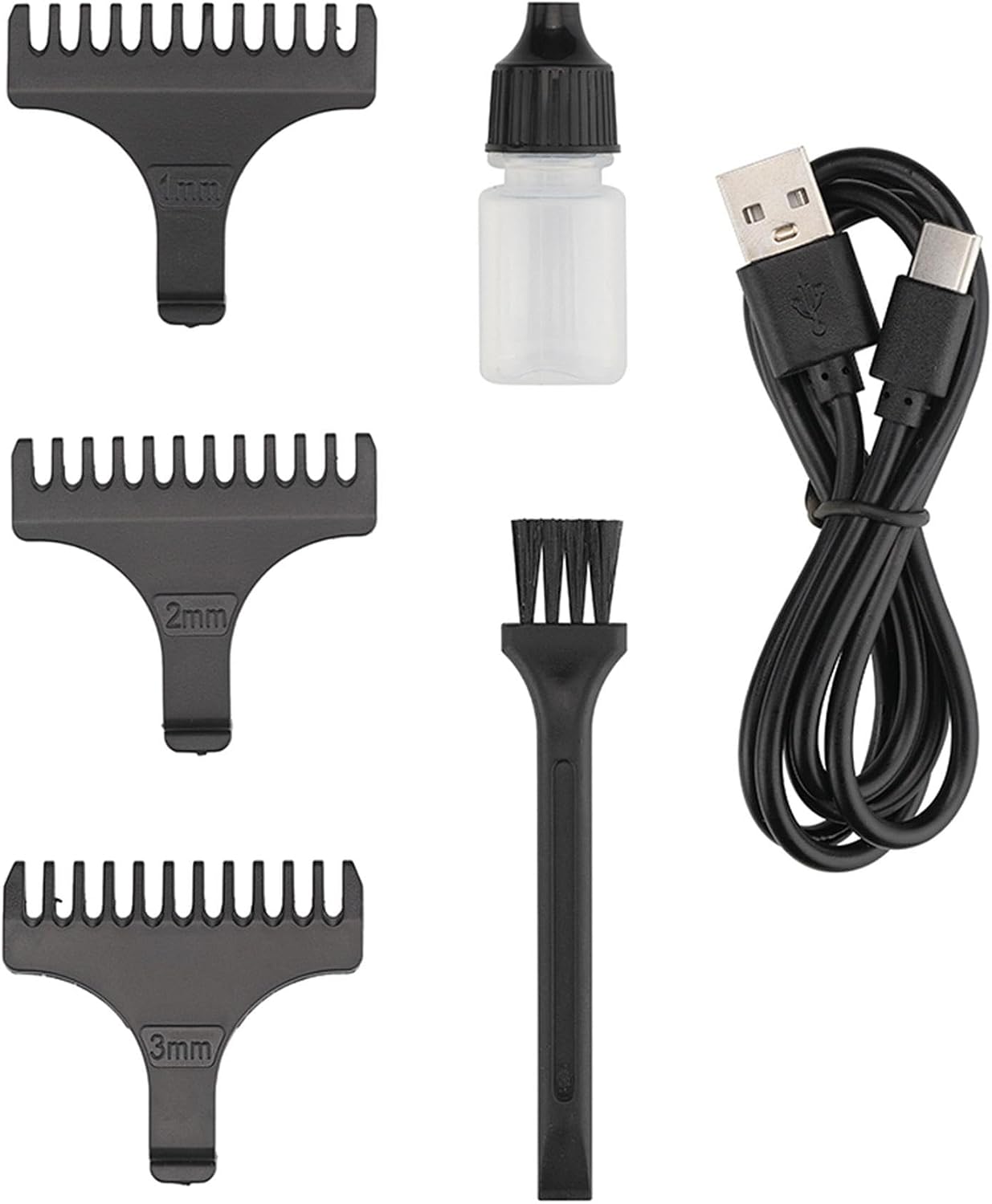 SHC-1903 T-Bıçaklı Saç Sakal Kesme Makinesi, USB Şarjlı, LCD Ekranlı, 1-2-3 mm Taraklı, Kablosuz Ense ve Sakal Düzeltici