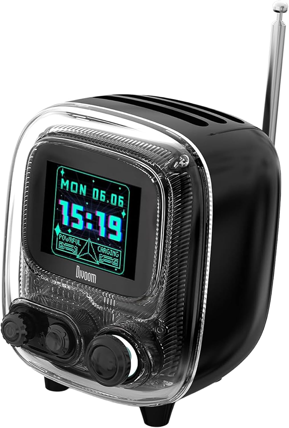Tiivoo-2 FM radyolu taşınabilir Bluetooth hoparlör, piksel sanatı, retro, küçük, sevimli, kablosuz, vintage dekor, parti, ofis, çalışma masası, ev, yatak odası, mutfak için uygundur