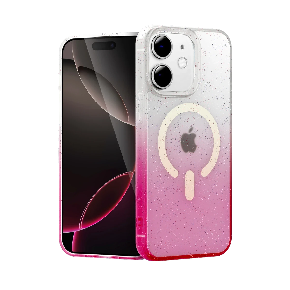 Apple iPhone 12 Pummel Shiny Magsafe Kapak - Pembe