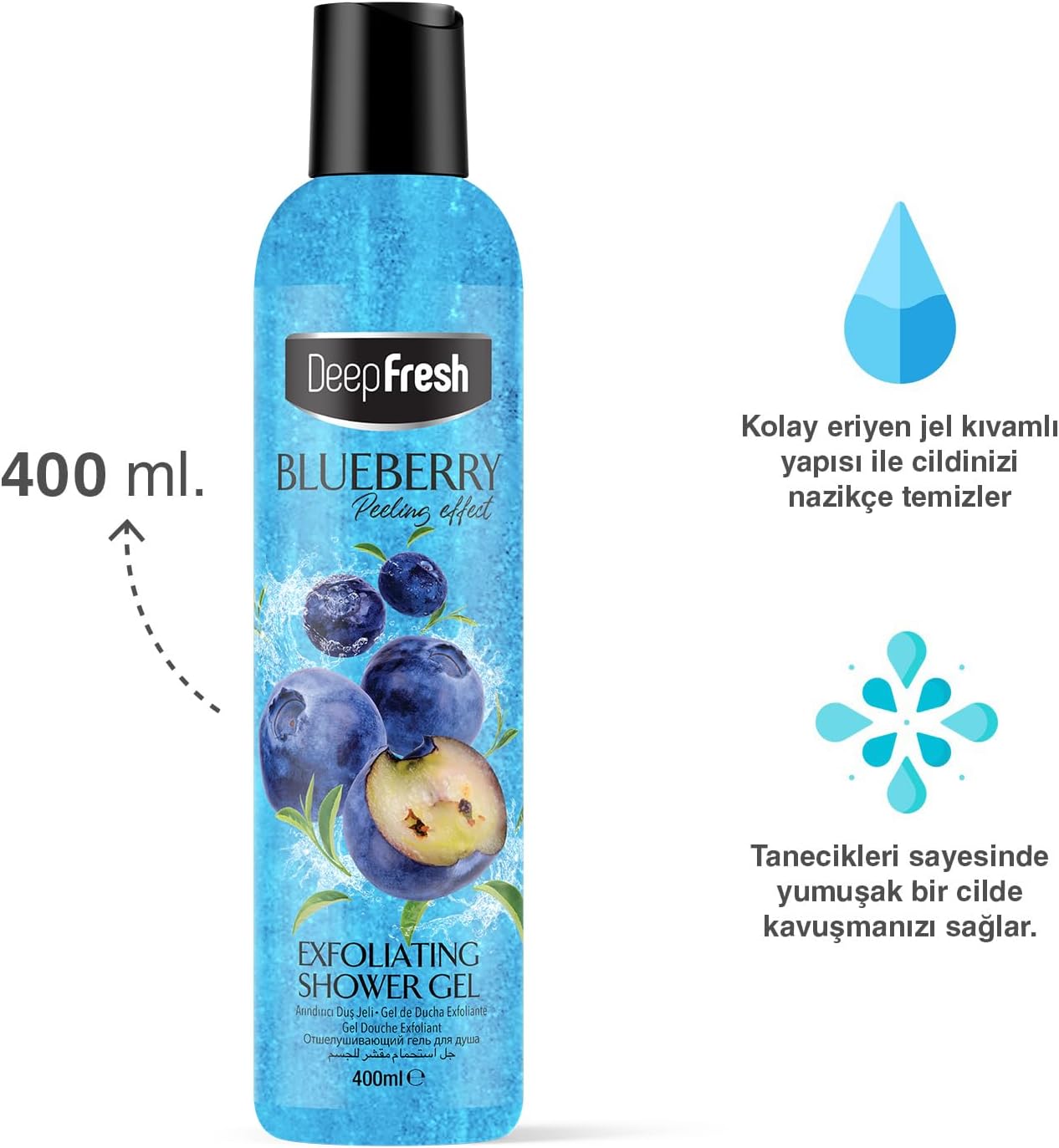 Peeling Etkili Arındırıcı Duş Jeli Yaban Mersini 400 ml