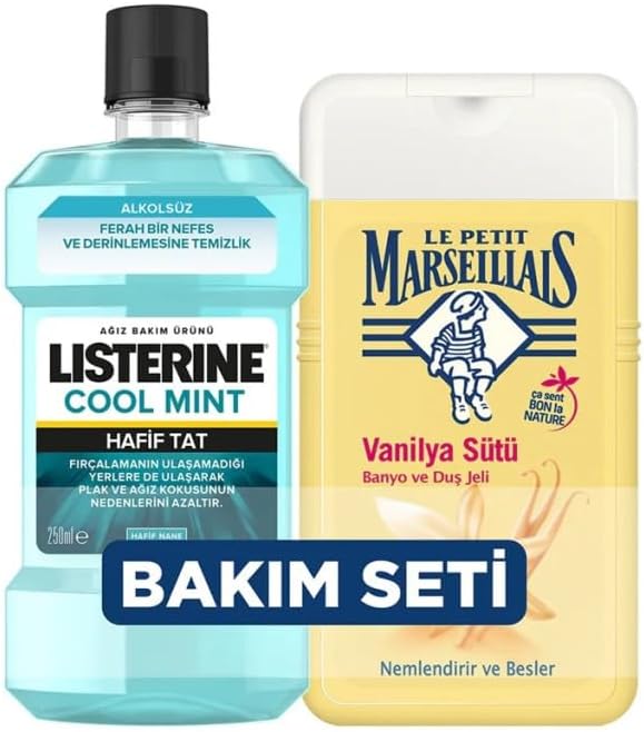 Duş Jeli Vanilya Sütü (250 ml) + Listerine Cool Mint Hafif Tat (250 ml)