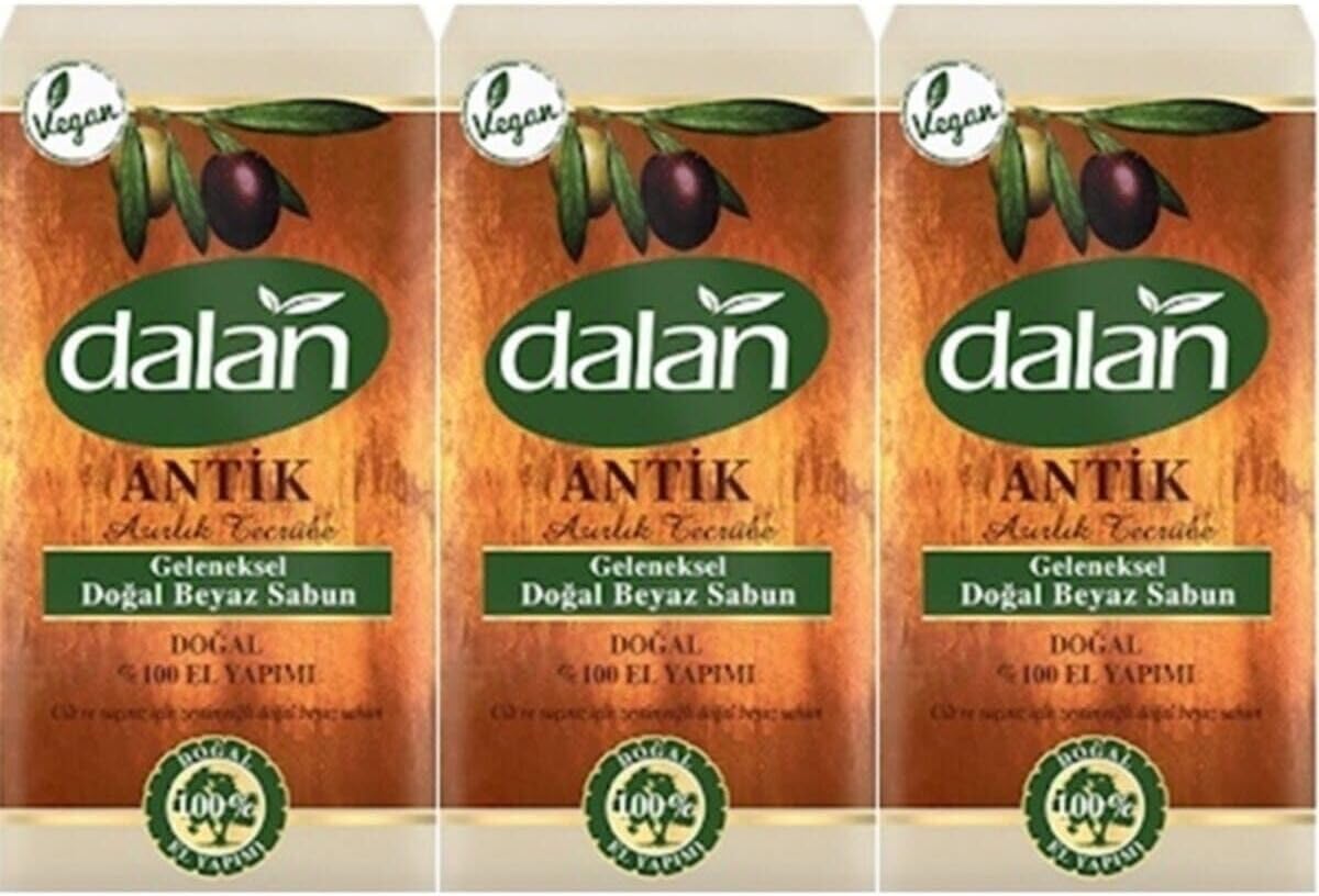 Antik Geleneksel El Yapımı Doğal Beyaz Sabun, 900 gr x 3 Adet