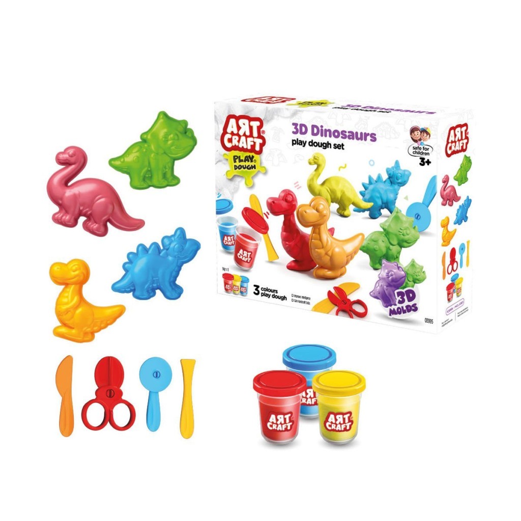 03995 Art Craft 3D Dinozorlar Hamur Set 168 Gr