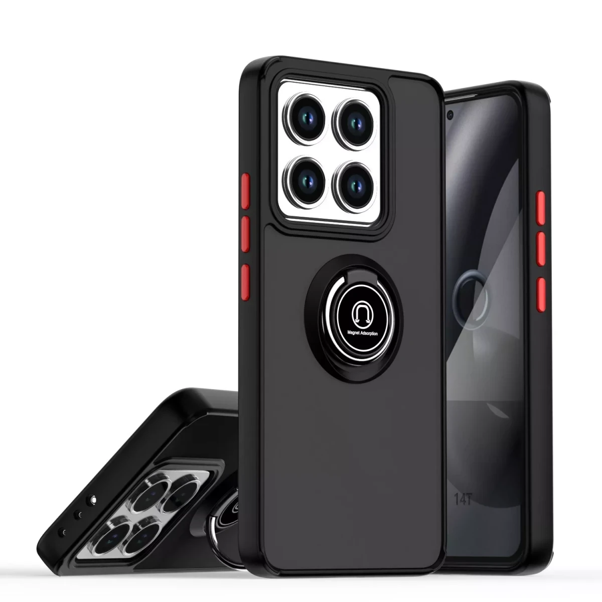 Xiaomi Mi 14T Pro Kılıf Montreal Yüzüklü Silikon Kapak - Siyah