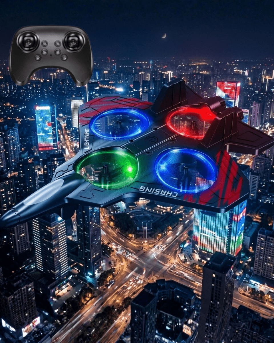 LED Işıklı Oyuncak Drone Fighter Jet Tasarımlı Uzaktan Kumandalı Uçak