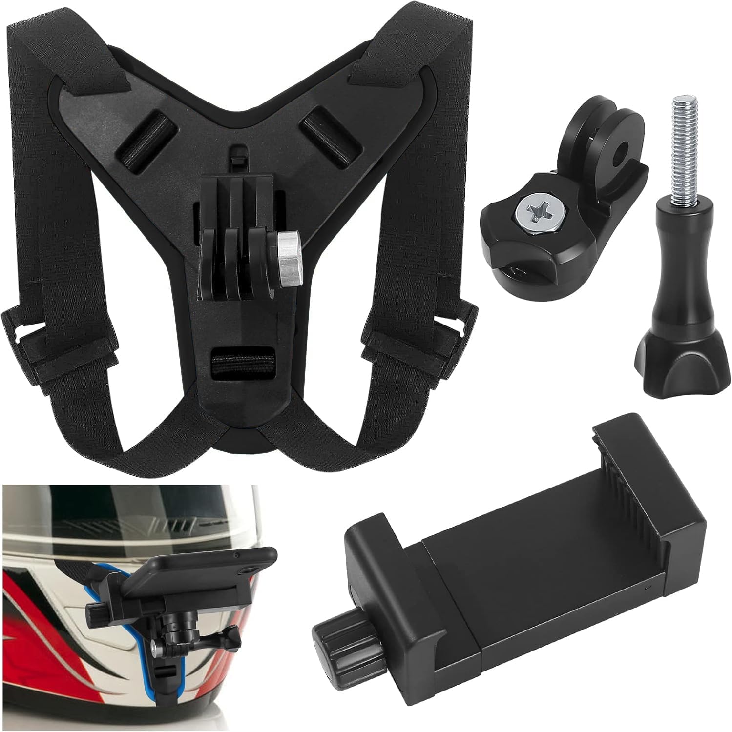 Aksiyon Kamera ve Telefon Tutucu Kask Aparatı Gezi Seyahat ve Sürüşlerde Kullanmak için Cep Telefonu Kask Tutucu (Tüm modeller İle Uyumlu) X001