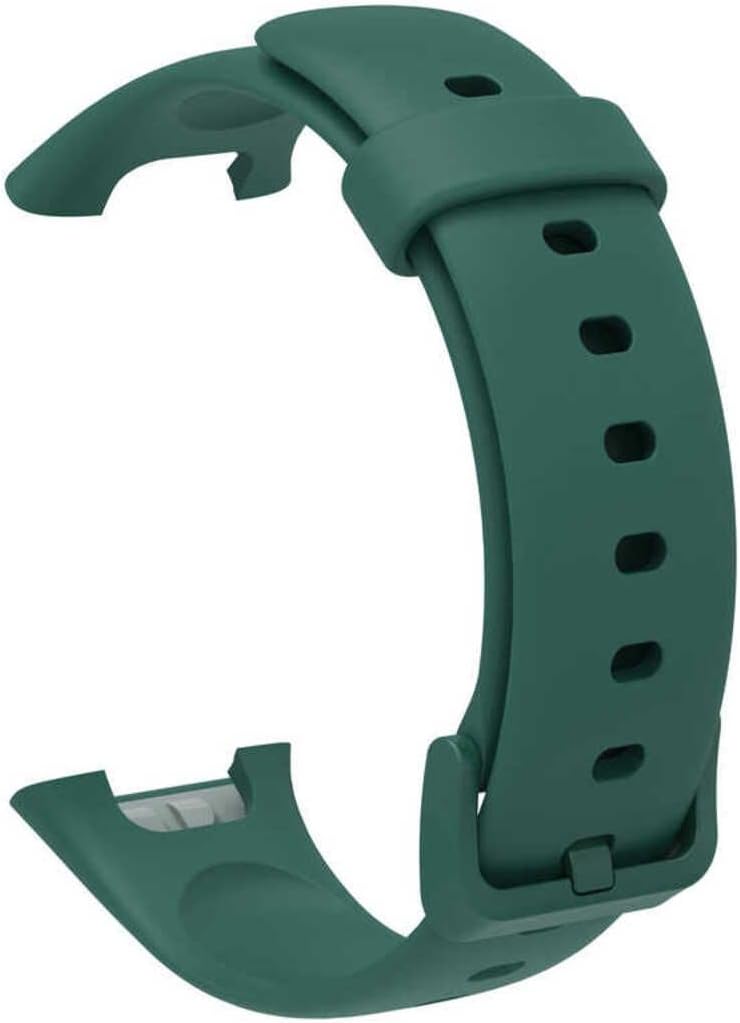 40mm Xiaomi Mi Band 7 Pro & Galaxy Watch Uyumlu Silikon Spor Kordon – Ayarlanabilir Tokalı Kayış – Koyu Yeşil