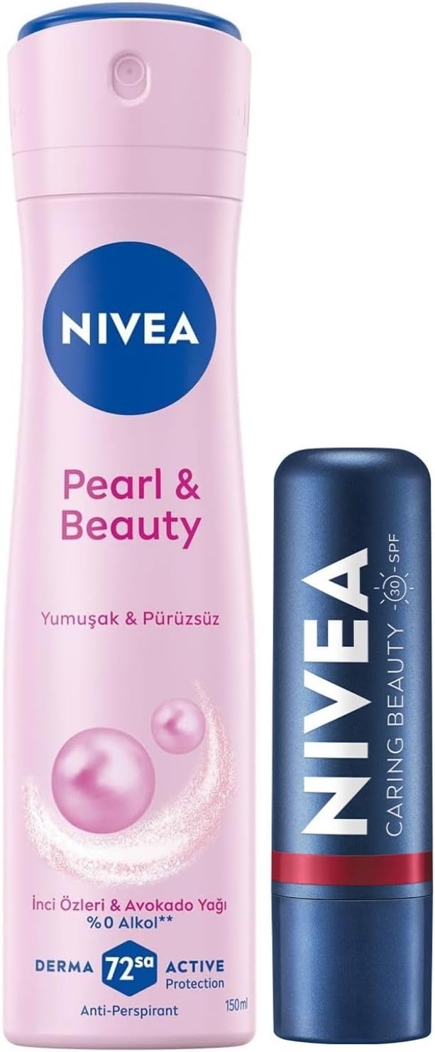 Spf30 Güneş Koruyucu Nemlendirici Kırmızı Renkli Dudak Kremi Ve Sprey Deodorant Pearl&beauty 150ml