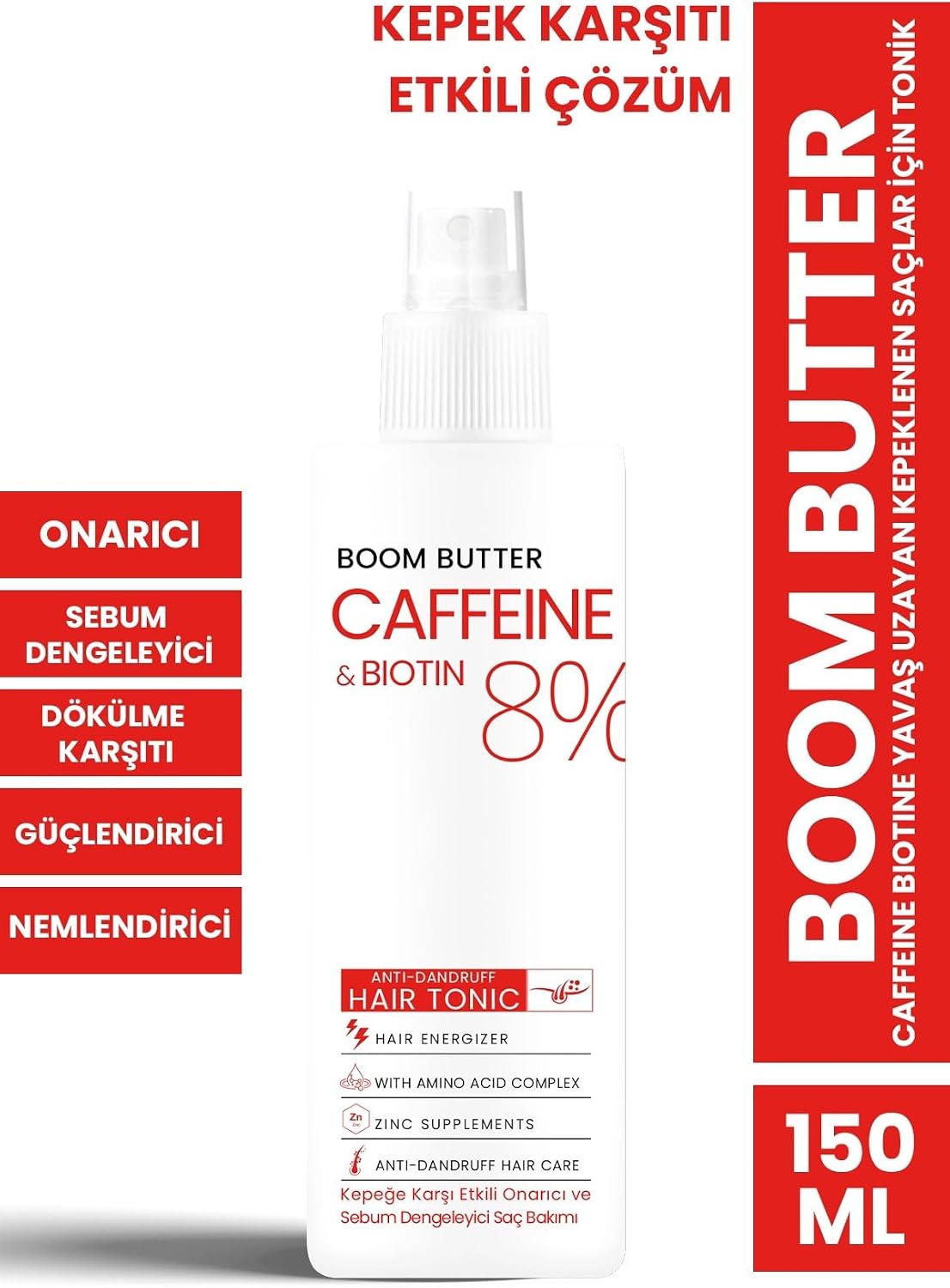 Caffeine Biotine Yavaş Uzayan Kepeklenen Saçlar için Tonik 150 ML