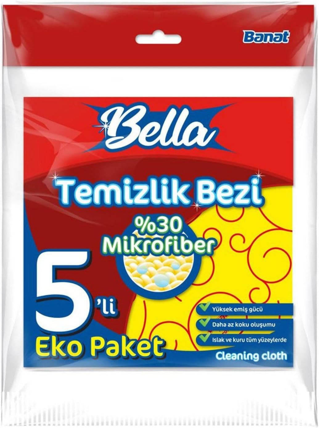 %30 Mikrofiberli Temizlik Bezi 5'Li Eko Paket