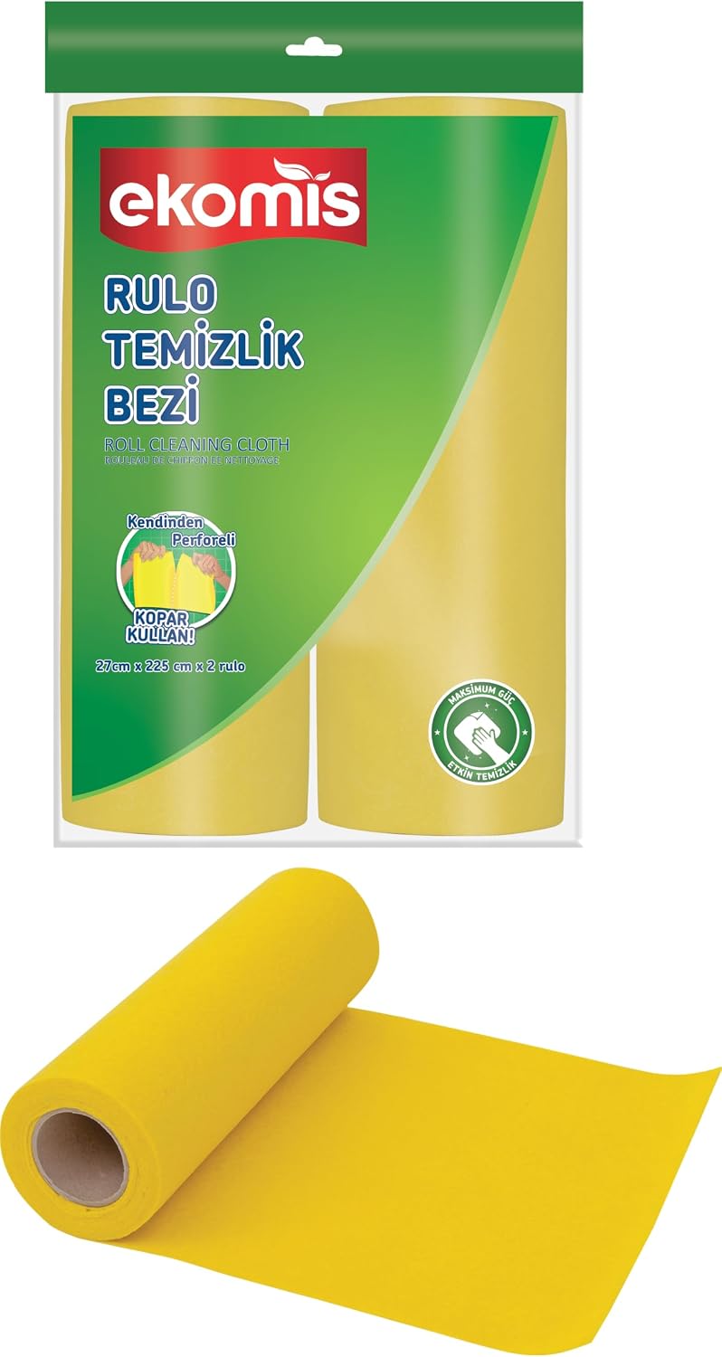 Rulo Temizlik Bezi 27x225 cm 2'li Islak ve Kuru Kullanım, Süper Emici Perforeli Havlu