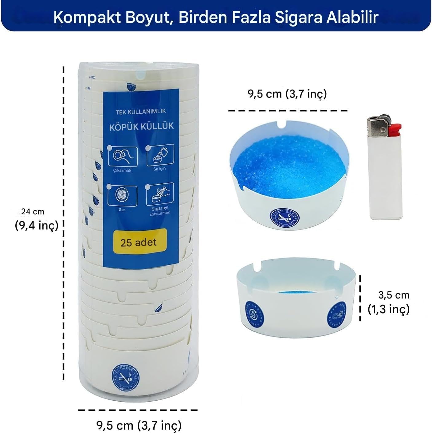 Kokusuz Kullan At Küllük - Suyla Şişen Jel Kristal Formüllü - Dumansız Hijyenik Küllük - 25 Adet
