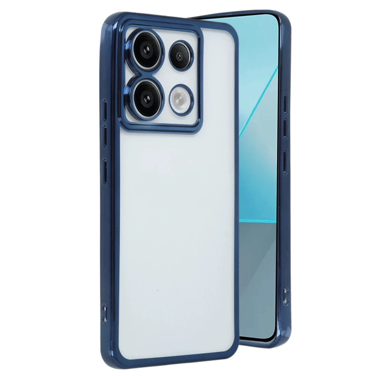 Xiaomi Redmi Note 13 Pro 5G Kılıf Razer Lensli Silikon - Sierra Blue