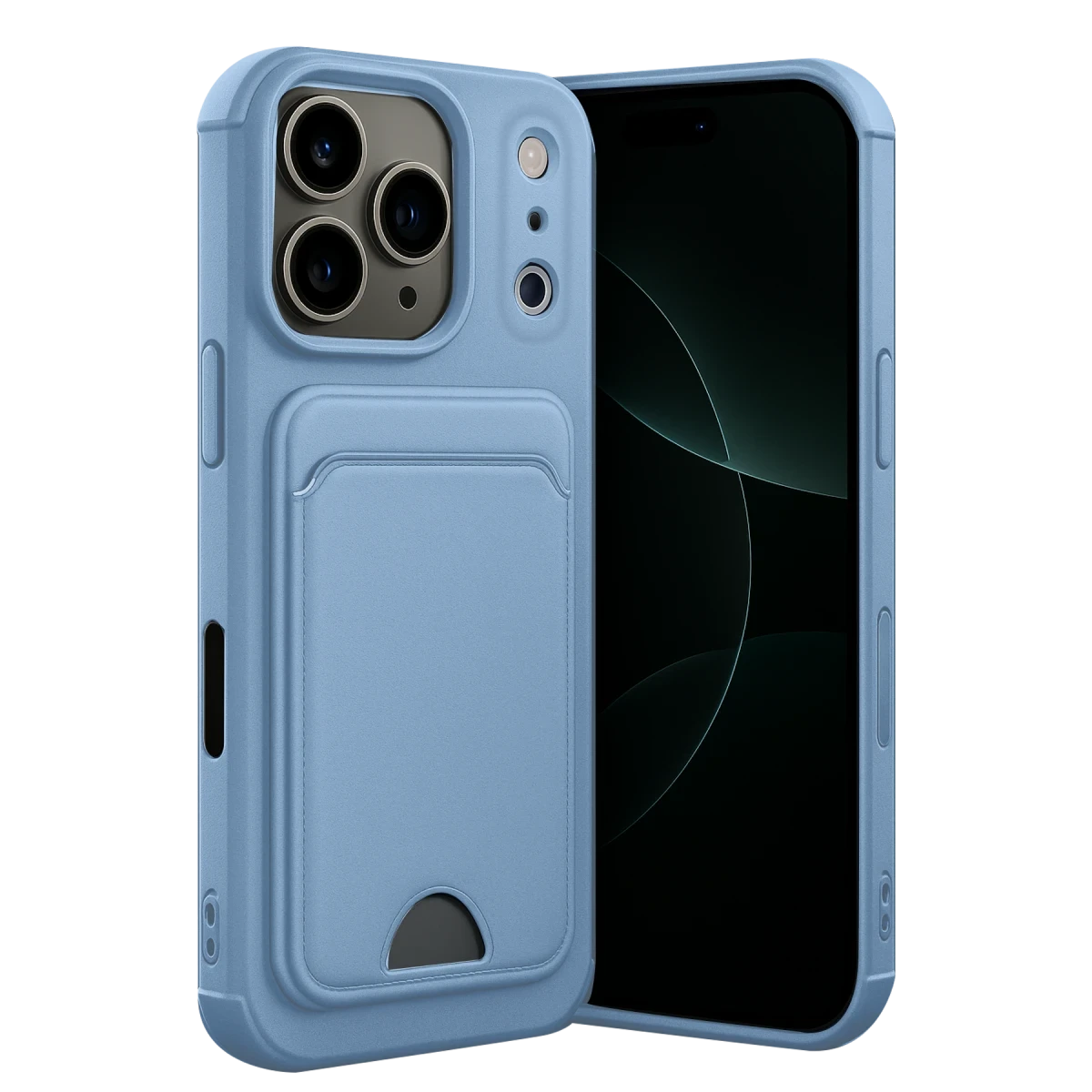 Apple iPhone 17 Pro Max Kelvin Kartvizitli Silikon - Mavi