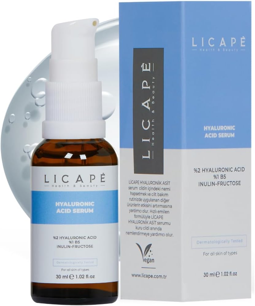 Hyaluronik Asit, Pantenol B5 ve Peptit Serum – Nemlendirici, Aydınlatıcı ve Dolgunlaştırıcı Yüz Serumu – Cilt Elastikiyetini Artırıcı ve İnce Çizgi Karşıtı – 30 ml