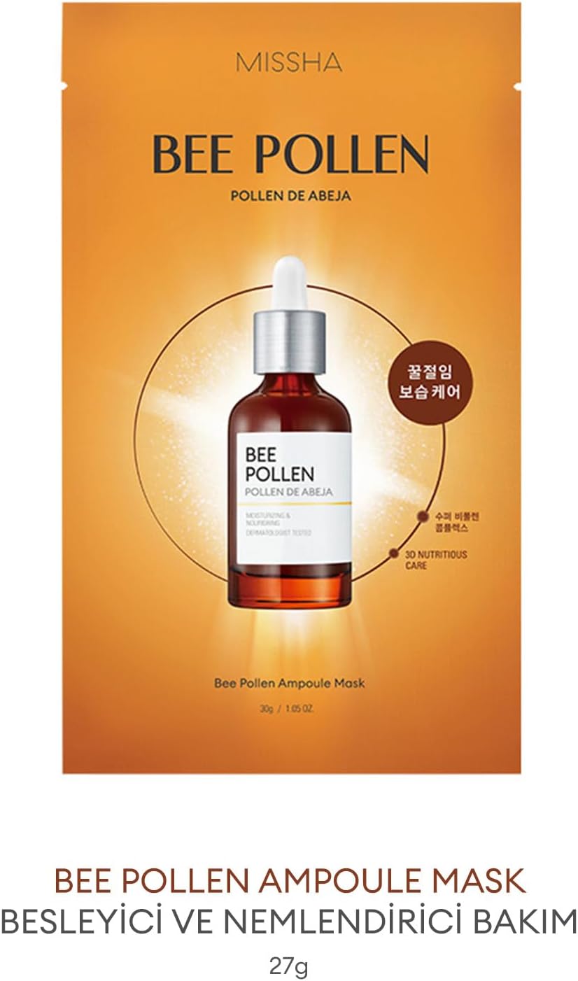 Kuruluktan Kaynaklı Yıpranmış Cansız Ciltler İçin Yaprak Maske Bee Pollen Ampouler Mask