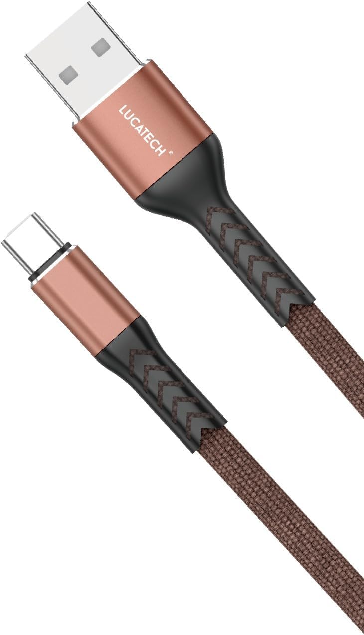 Type-C Hızlı Şarj Kablosu – Kahverengi, Örgülü, Kırılmaz, 1m Usb Girişli