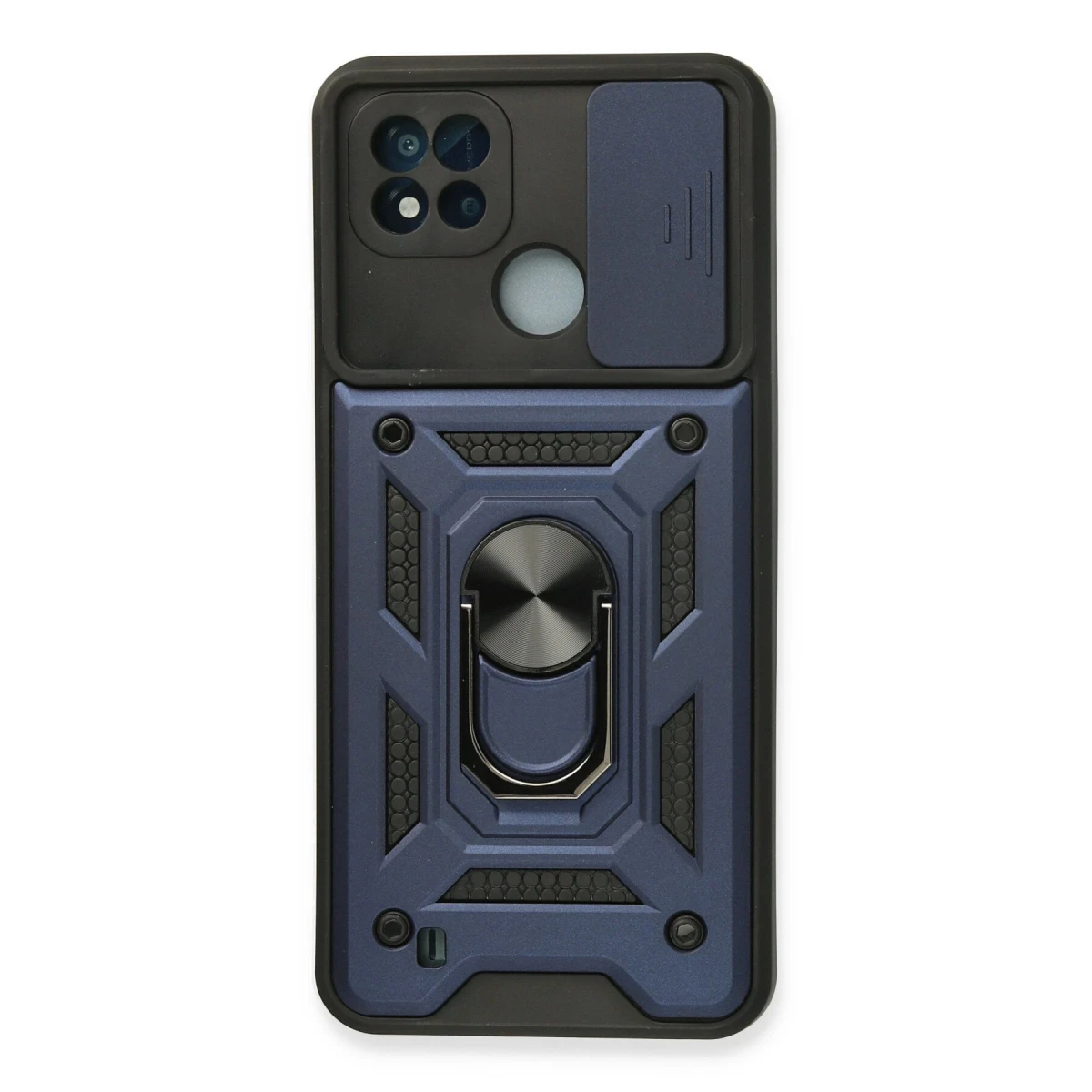 Realme C11 2021 Kılıf Pars Lens Yüzüklü Silikon - Lacivert