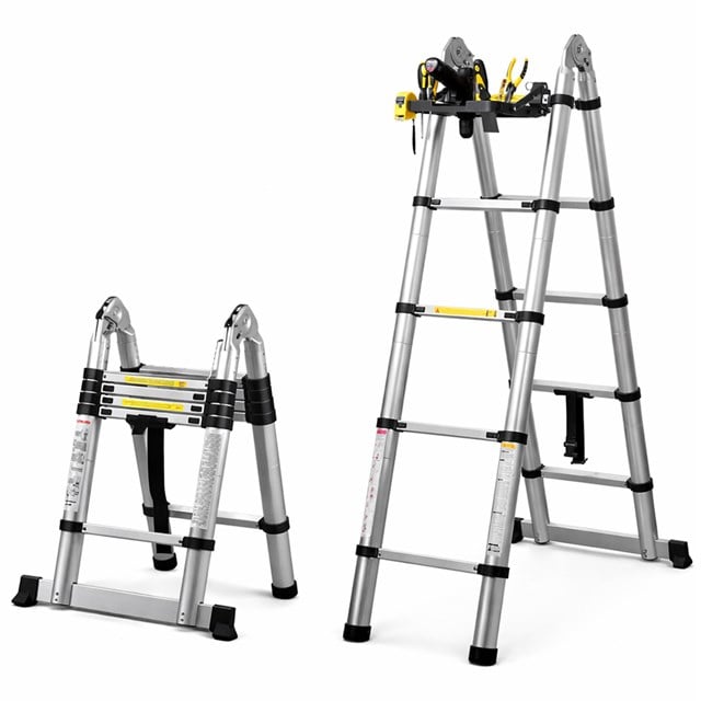 SN-29683 4+4 Metre Teleskopik Merdiven Karavan & Tekne Katlanır Alüminyum