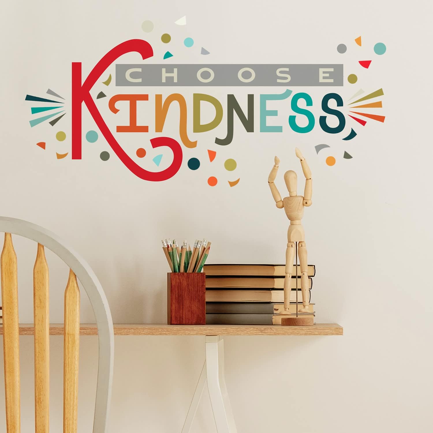 RMK5329GM Rainbow Choose Kindness Giant Peel and Stick Duvar Çıkartmaları, kırmızı, Turuncu, Camgöbeği