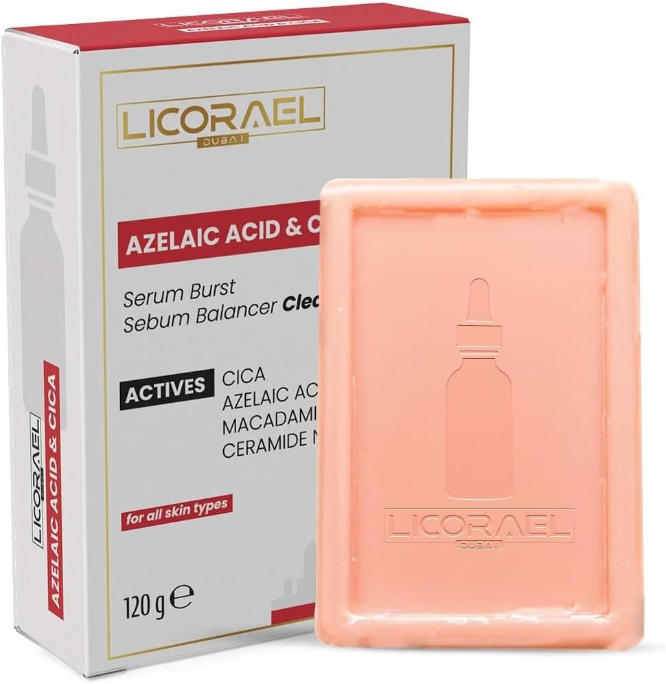 Licorael Azelaic Acid & CICA Sabunu - Temizleyici, Sebum Dengeleyici, Yatıştırıcı, 120g – Tüm Cilt Tipleri İçin Uygun