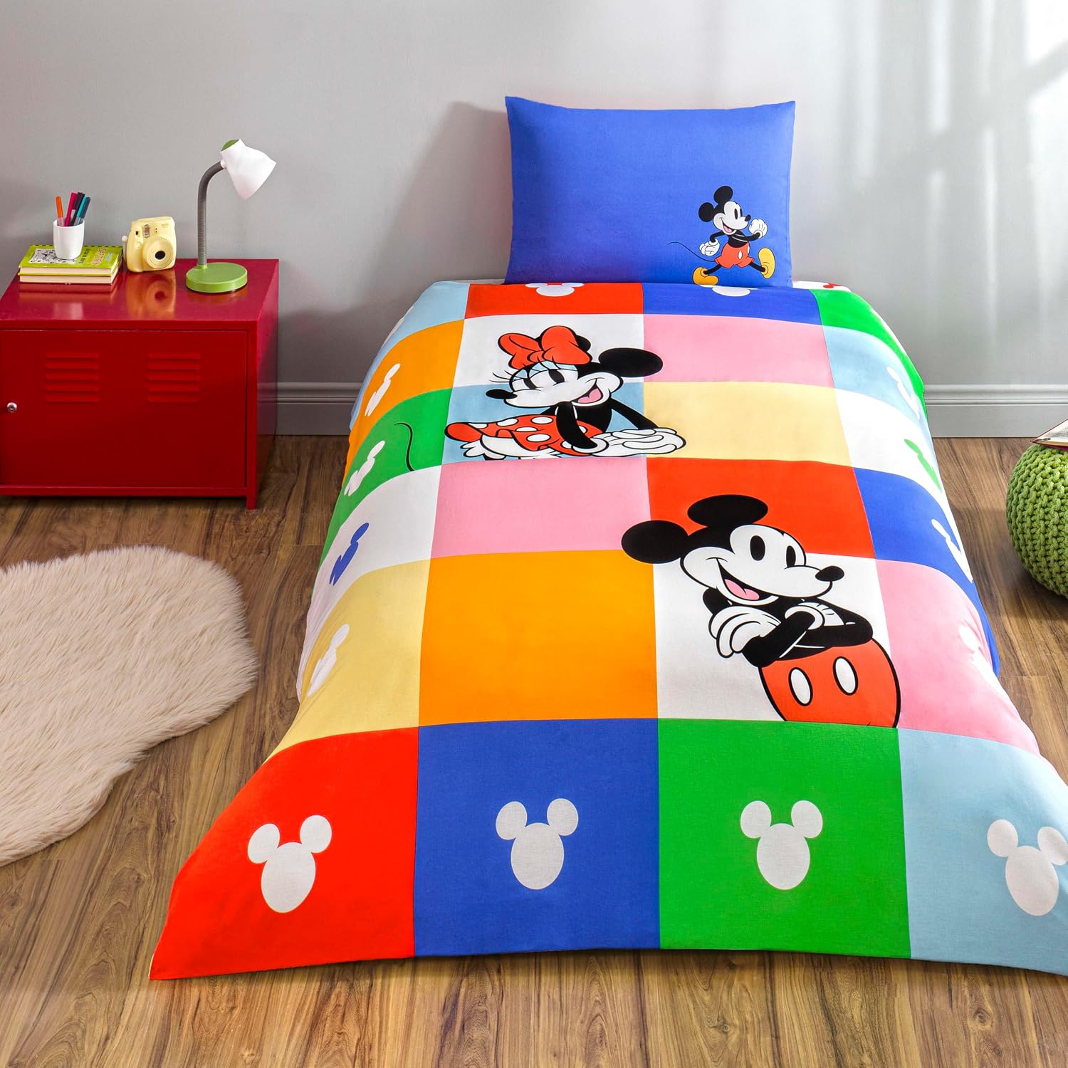 Disney Mnnie & Mickey Tek Kişilik Pamuk Nevresim Takımı