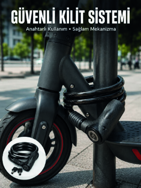 Kalın PVC Kaplamalı Dayanıklı Motosiklet ve Bisiklet Güvenlik Kilidi