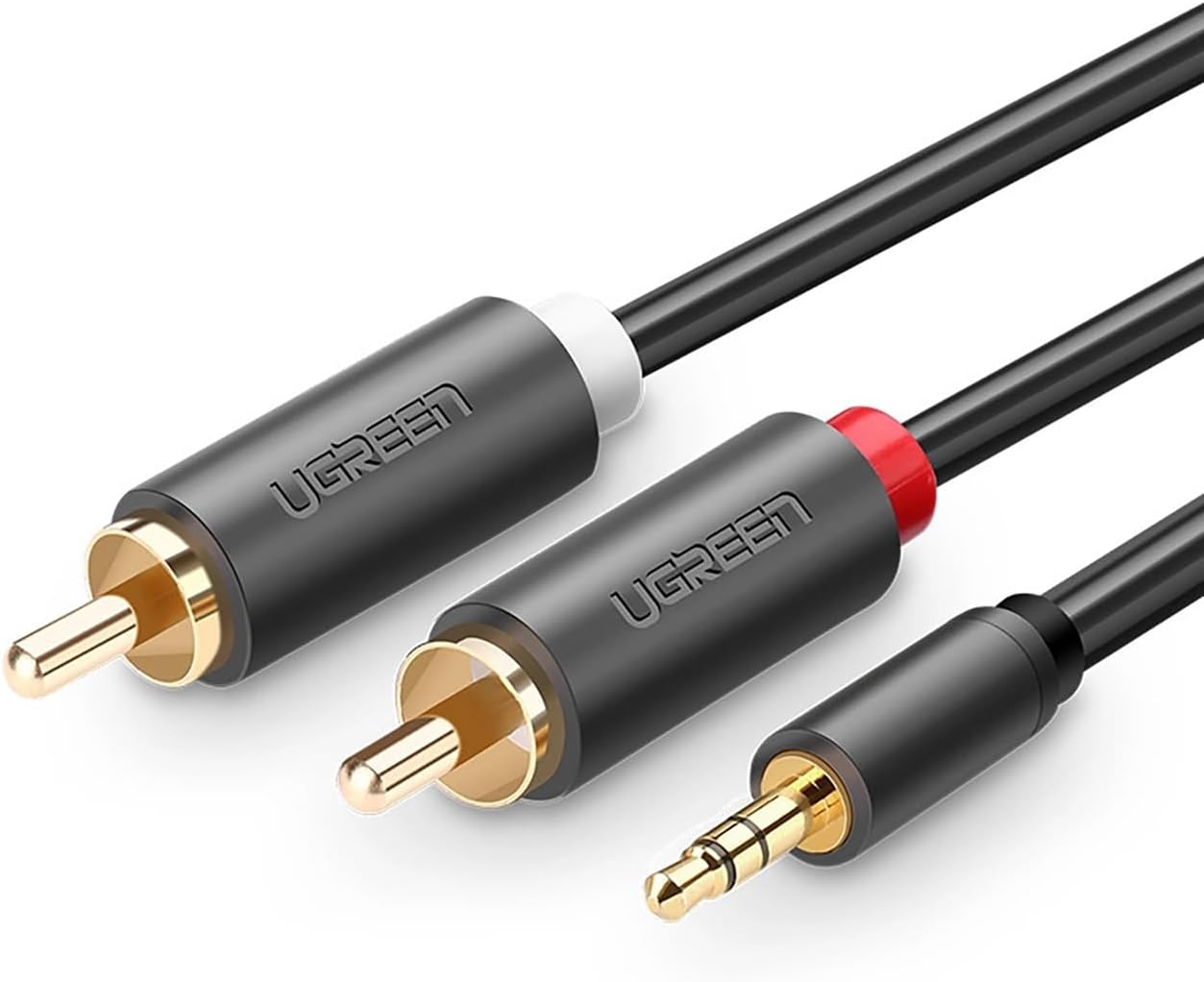 3.5mm AUX RCA Ses Kablosu, 1 Metre, Antrasit