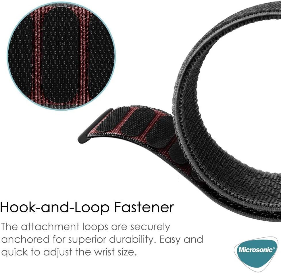 Samsung Galaxy Watch 4 Classic 42mm için Hasırlı Kordon Woven Sport Loop Rose Gold [Galaxy Watch 4 Classic 42mm ile Uyumlu Kordon - Rose Gold]